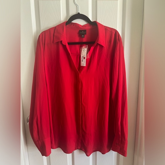 NWT Worthington dressy blouse…long sleeve…red…size XXL. - Picture 1 of 8